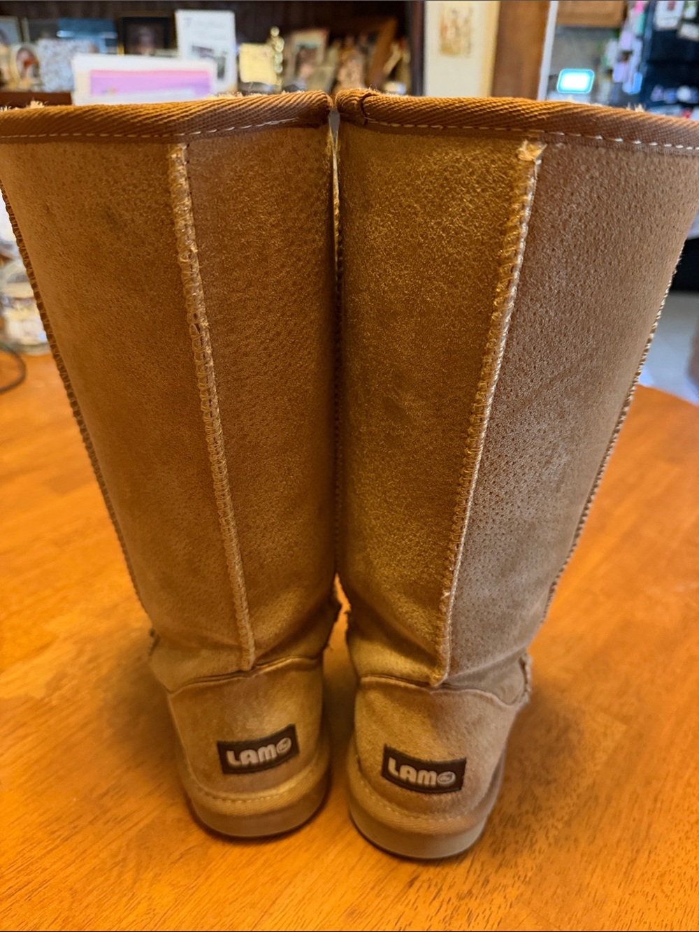 Lamo Tall Suede Boots - Chestnut